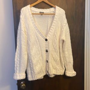 Cream button soft cardigan